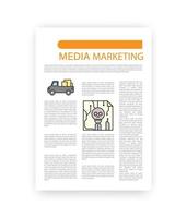 Media marketing icons business A4 documentation templates. vector