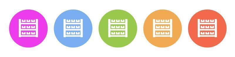 Multi colored icon Mass production stock. Button banner round badge interface for application illustration on white background vector