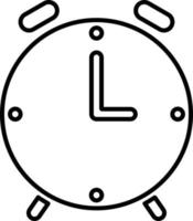 Line vector icon alarm, clock. Outline vector icon on white background