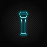 beer neon icon. Blue and yellow neon vector icon. Transparent background