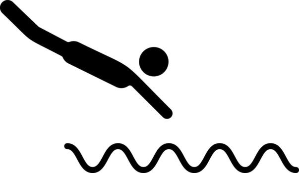 Swimming jump, icon. Element of simple icon for websites, web design, mobile app, infographics. Thick line icon for website design and development, app development on white background vector