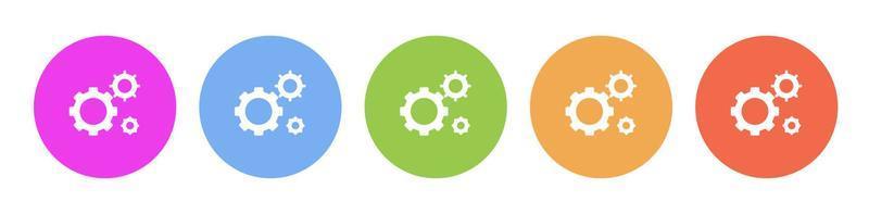 Multi colored icon Mass production settings. Button banner round badge interface for application illustration on white background vector