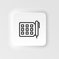 Tasks, to-do vector icon. Element of design tool for mobile concept and web apps vector. Thin neumorphic style vector icon for website design on neumorphism white background