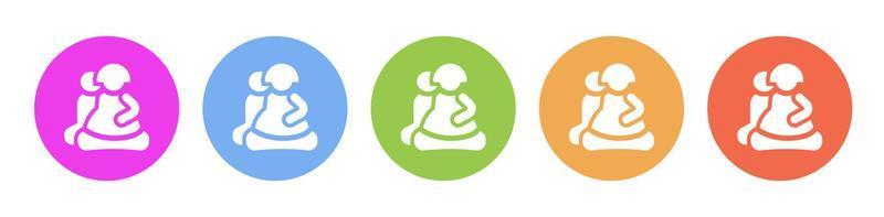 Multi colored icon Pregnant gym husband. Button banner round badge interface for application illustration on white background vector