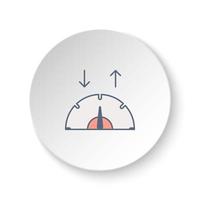 Round button for web icon, speed, network. Button banner round, badge interface for application illustration on white background vector