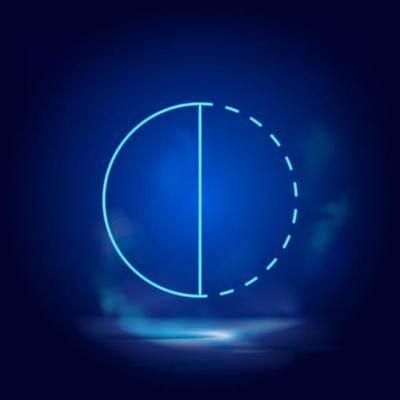Smoke effect neon style vector icons, adjustment, contrast neon icon