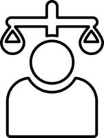 Line vector icon balance, user. Outline vector icon on white background