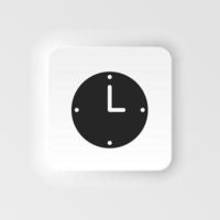 Clock, hour vector icon. Simple element neumorphic style illustration Clock, hour vector icon. Material concept vector illustration.