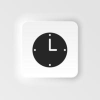 Clock, hour vector icon. Simple element neumorphic style illustration Clock, hour vector icon. Material concept vector illustration.