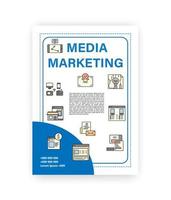 Media marketing icons business A4 documentation templates. vector