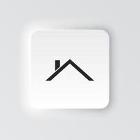 Rectangle button icon Roof. Button banner Rectangle badge interface for application illustration on neomorphic style on white background vector