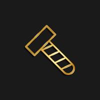 bolt, make gold icon. Vector illustration of golden dark background .