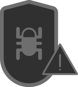 virus, shield, problem. Element of web development. Vector icon. Development icon on white background