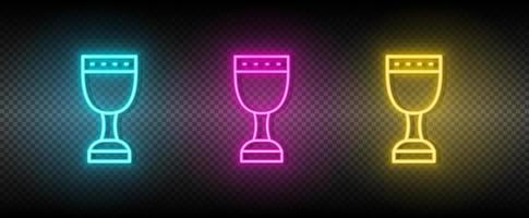 Holy grail symbol neon vector icon