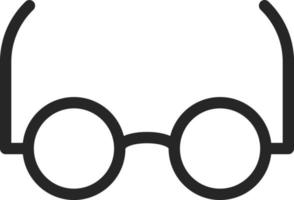 Clever, glasses, read vector icon. Multimedia minimalist outline vector icon. on white background