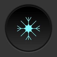 Round button icon Snow. Button banner round badge interface for application illustration on dark background vector