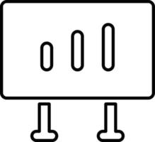 línea vector icono analítica, diagrama tablero. contorno vector icono en blanco antecedentes