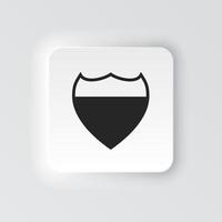 Rectangle button icon Police metal plate. Button banner Rectangle badge interface for application illustration on neomorphic style on white background vector