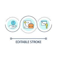 Business data analytics loop concept icon. Company strategy. Corporate information. Enterprise goals abstract idea thin line illustration. Isolated outline drawing. Editable stroke vector