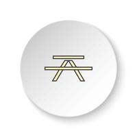 Round button for web icon, Bench. Button banner round, badge interface for application illustration on white background vector