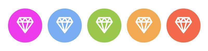 Multi colored flat icons on round backgrounds. Diamond multicolor circle vector icon on white background