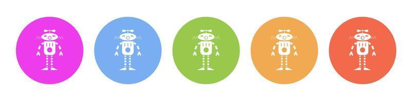 Multi colored icon Robot technology. Button banner round badge interface for application illustration on white background vector