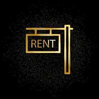 House, property, rent gold icon. Vector illustration of golden particle background. Real estate concept vector illustration .