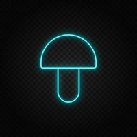 fungus neon icon. Blue and yellow neon vector icon. Transparent background