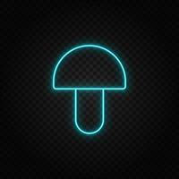 fungus neon icon. Blue and yellow neon vector icon. Transparent background