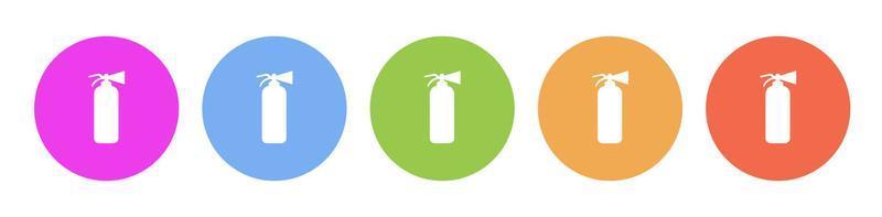 Multi colored flat icons on round backgrounds. burn, extinguisher multicolor circle vector icon on white background