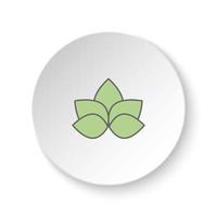 Round button for web icon, Lotus flower symbol. Button banner round, badge interface for application illustration on white background vector