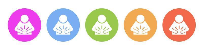 Multi colored icon Indigestion. Button banner round badge interface for application illustration on white background vector