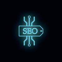 Seo, scheme, neon, icon. Web Development Vector Icon. Element of simple symbol for websites, web design, mobile app, infographics. Line symbol for website design on white background