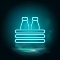 Milk, bottle vector neon icon. Food blue neon illustration. Milk, bottle vector neon icon on white background on white background