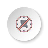 Round button for web icon, virus, antivirus. Button banner round, badge interface for application illustration on white background vector