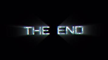 THE END gold neon text effect cinematic title animationn video