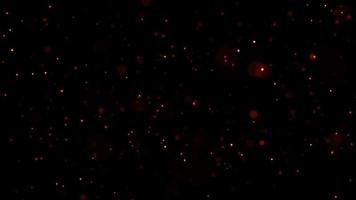 Abstract animation orange red dust particles floating background video