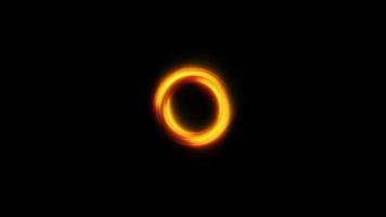 Abstract orange circle ring fireball energy vortex flows video