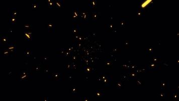 animazione flusso su splendore arancia fuoco particelle video