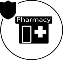 humano, seguro, farmacia icono ilustración aislado vector firmar símbolo - seguro icono vector negro - vector en blanco antecedentes