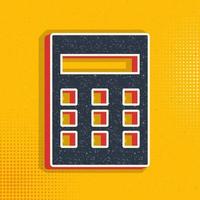 Calculator pop art, retro icon. Vector illustration of pop art style on retro background