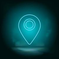 Location, pin blue neon vector icon. Simple element illustration from map and navigation concept. Location, pin blue neon vector icon. Real estate concept vector illustration. on white background