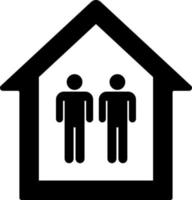 Mans in a house, icon. Element of simple icon for websites, web design, mobile app, infographics. Thick line icon for website design and development, app development on white background vector
