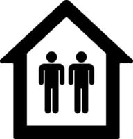 Mans in a house, icon. Element of simple icon for websites, web design, mobile app, infographics. Thick line icon for website design and development, app development on white background vector