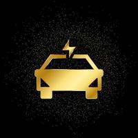 Auto, car, compensation, direct gold, icon. Vector illustration of golden particle background . Vector gold background