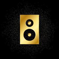 Speaker gold, icon. Vector illustration of golden particle on gold vector background