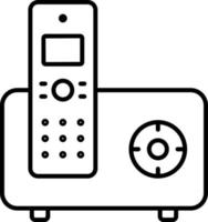 Cordless, phone, telephone vector icon on transparent background. Outline Cordless, phone, telephone vector icon