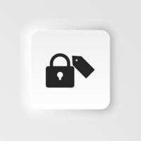 Lock neumorphic icon, User neumorphic icon on key, Personal protection neumorphic icon. Internet privacy protection neumorphic icon. Password protected. Security key pad on white background vector