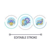 Productive teamwork loop concept icon. Collective efforts. Increase revenue. Cooperation abstract idea thin line illustration. Isolated outline drawing. Editable stroke vector