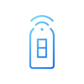 Smart light switch pixel perfect gradient linear vector icon. Remote control of home lighting via smartphone. Thin line color symbol. Modern style pictogram. Vector isolated outline drawing